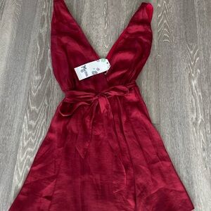NWT Show Me Your MuMu Satin Red Mini Dress